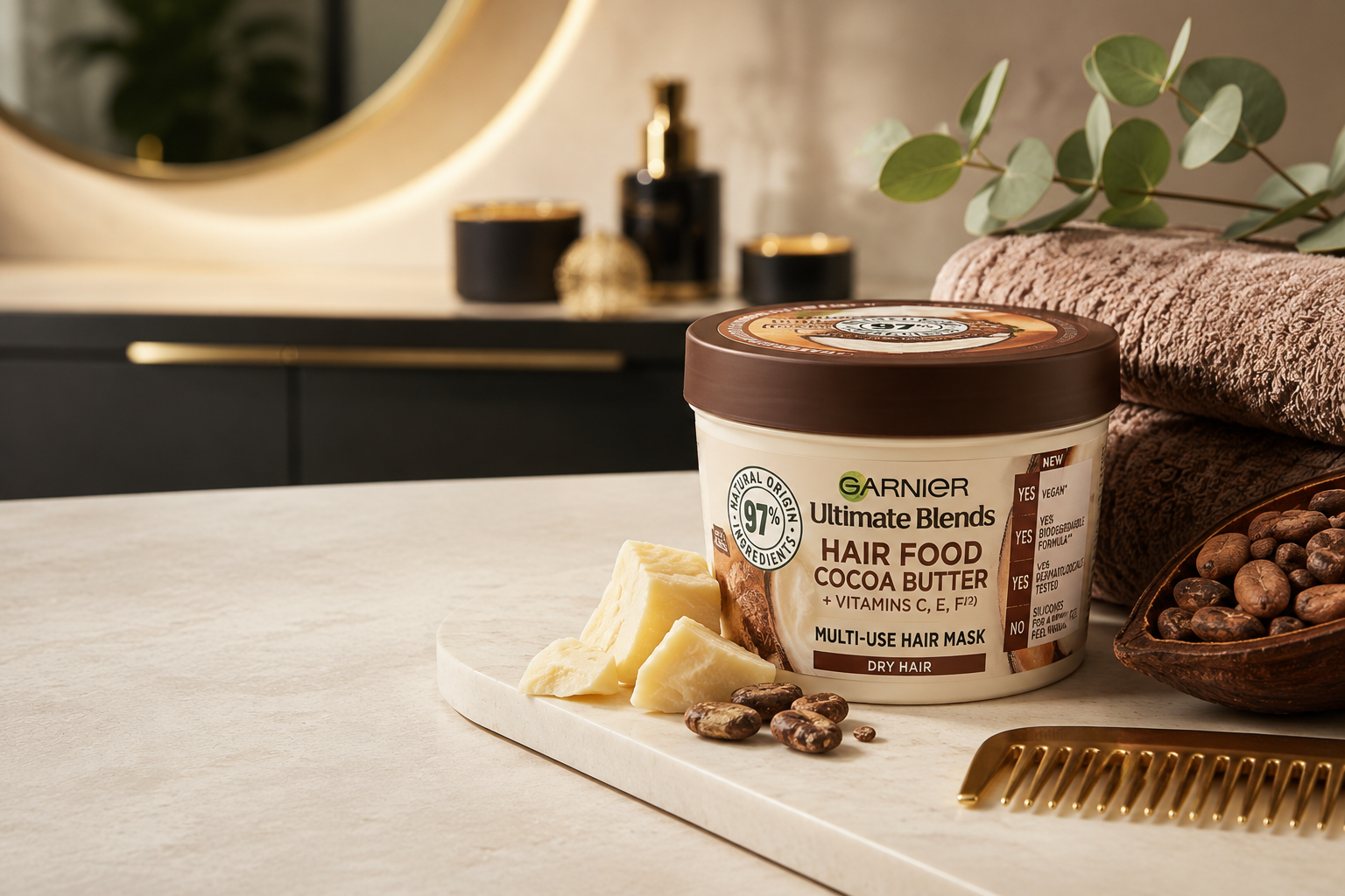 Garnier Cocoa Butter Hair Food review still life